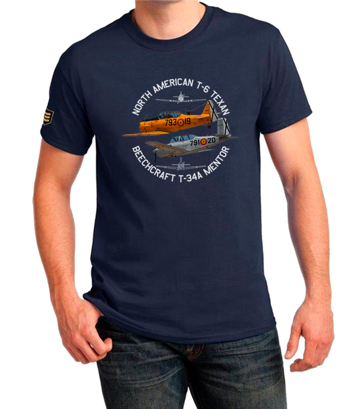 Camiseta militar formación T6 Texan y Mentor