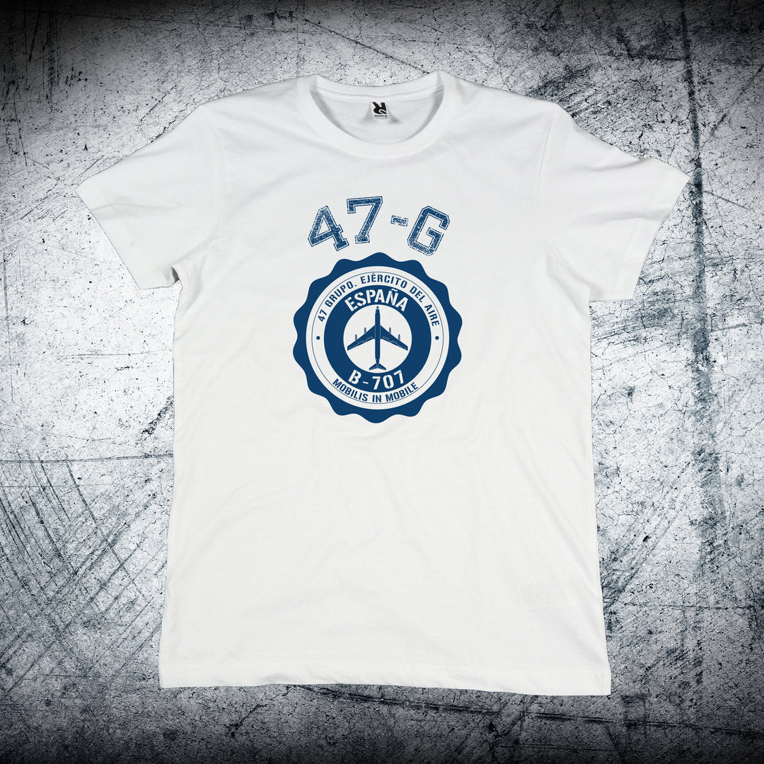 Camiseta 47 Grupo Medallón B-707 en color blanco - Boeing 707 Ejército del Aire
