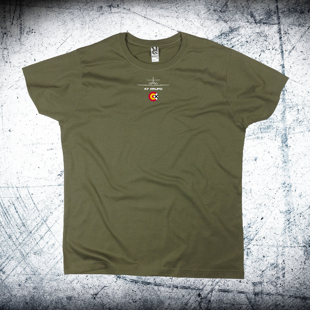 Camiseta 47 Grupo FALCON con Escarapela y Avión personalizable color caqui - Aviación militar Ejército del Aire
