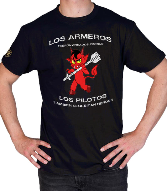 Camiseta Armeros color Negro - Diseño exclusivo especialidad militar armamento
