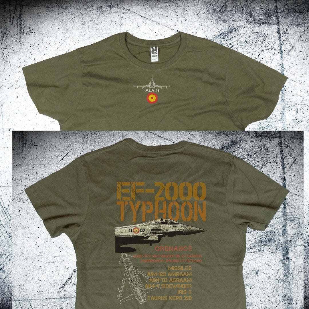 Camiseta Ala 11 diseño Ordnance trasera - armamento Typhoon aviación militar Morón