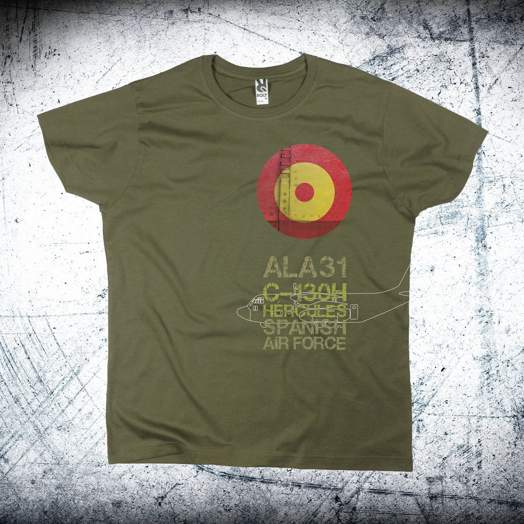 Camiseta Ala 31 Roundel Chapa en color Caqui - Estampación HD 100% algodón
