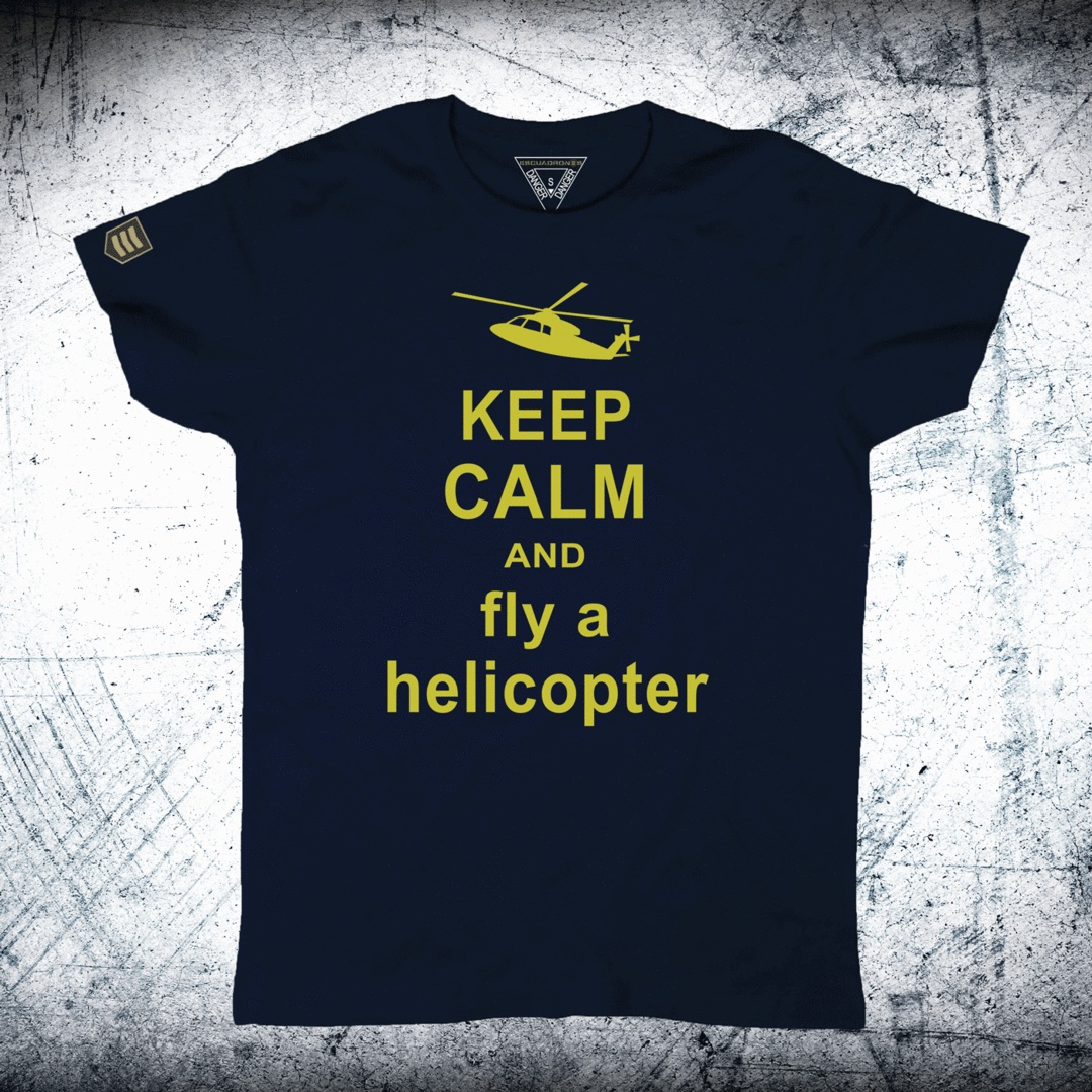 Camiseta KEEP CALM AND FLY AND HELICOPTER
