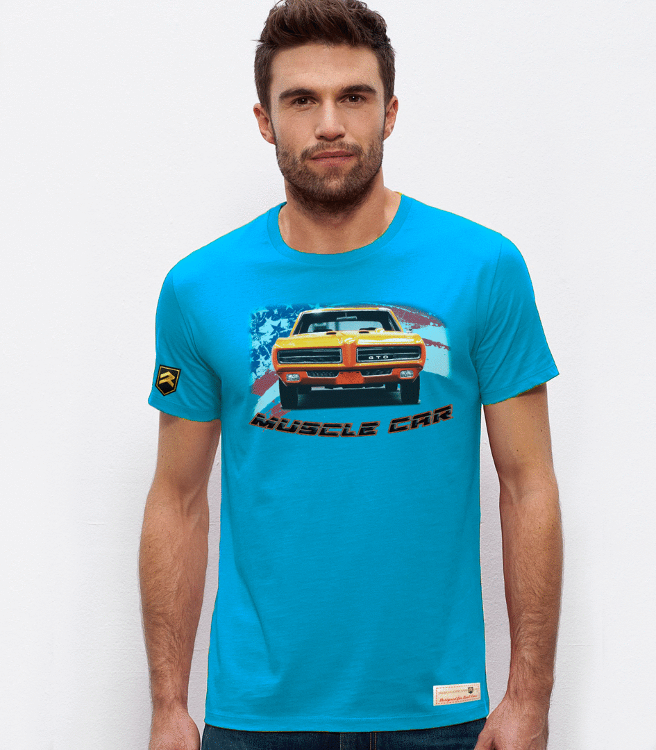 Camiseta Muscle Car III - Diseño vintage muscle car americano algodón orgánico OCS