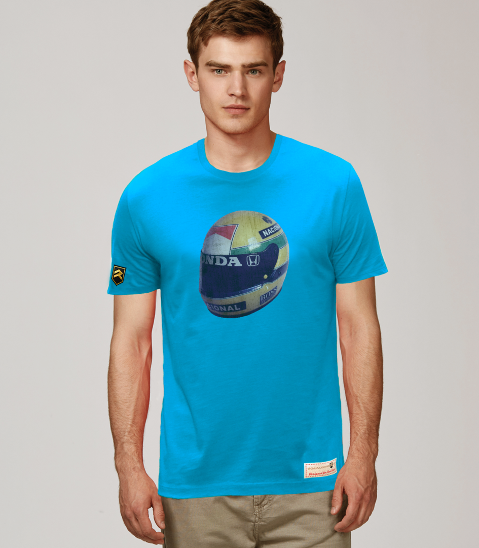 Camiseta premium casco Ayrton Senna - Diseño homenaje leyenda Fórmula 1
