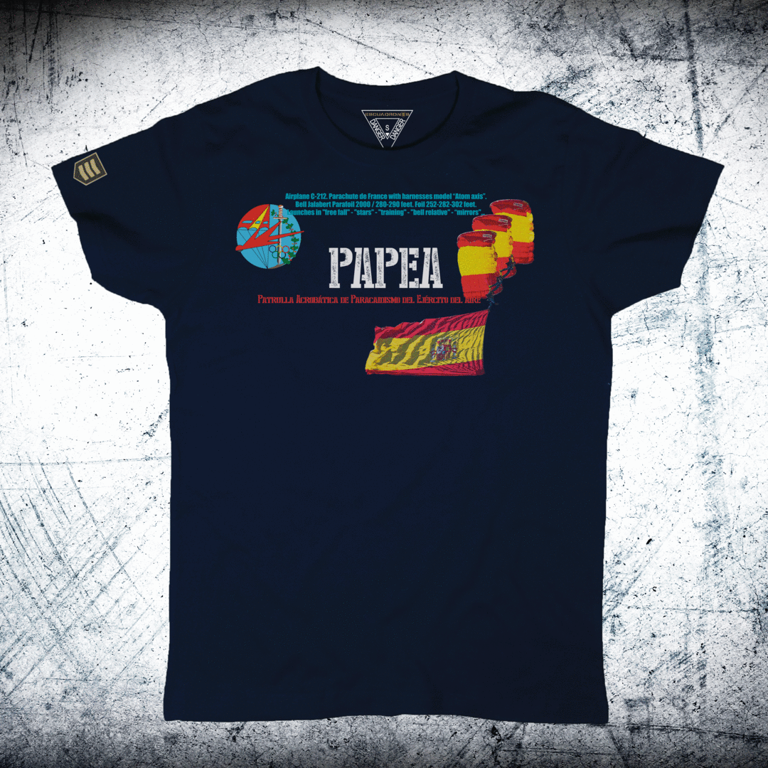 Camiseta Patrulla Paracaidista PAPEA color azul marino - Ejército del Aire España
