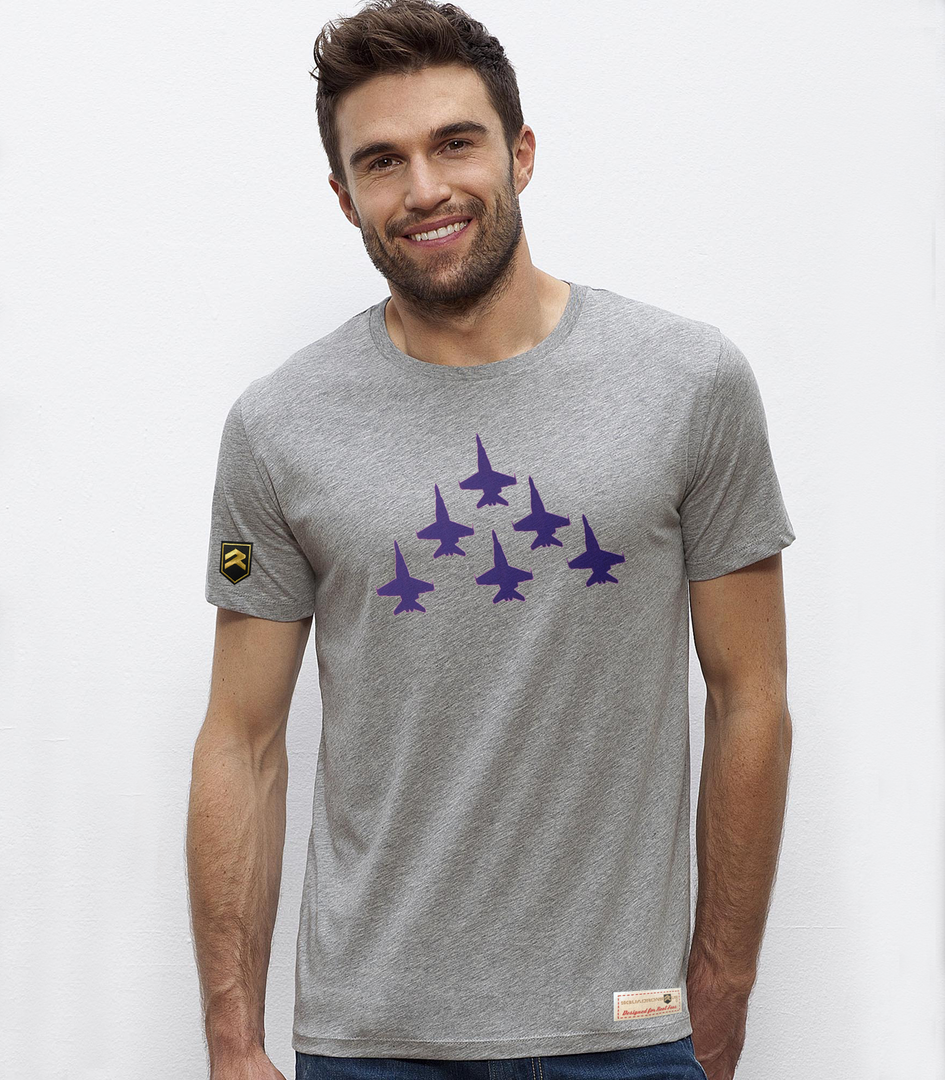 Camiseta Premium BLUE ANGELS Colección COLO - Color Gris Jaspeado | Escuadrones
