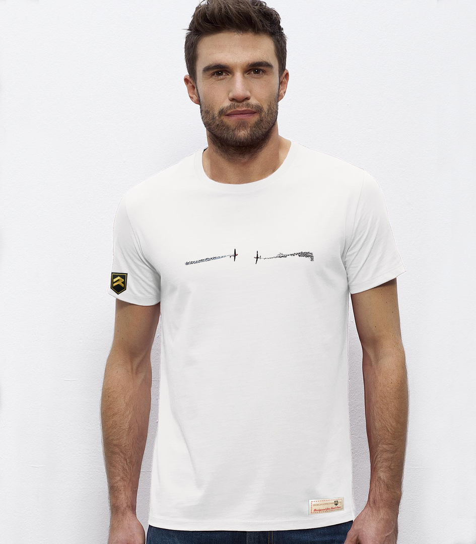 Camiseta Premium CROSSING PLANES Colección COLO - Color Blanco | Escuadrones
