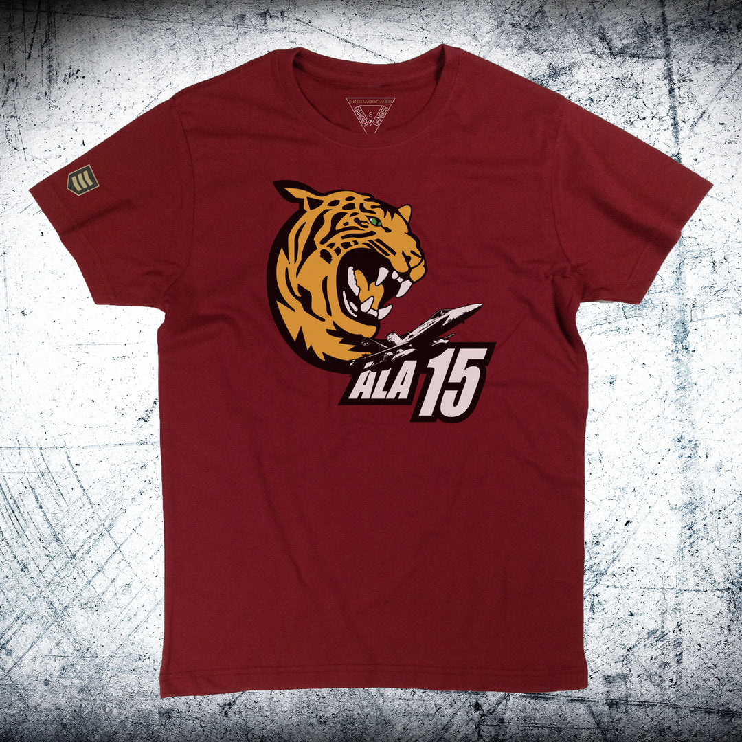 Camiseta Tigre Ala 15 color burdeos - F-18 Hornet Ejército del Aire España
