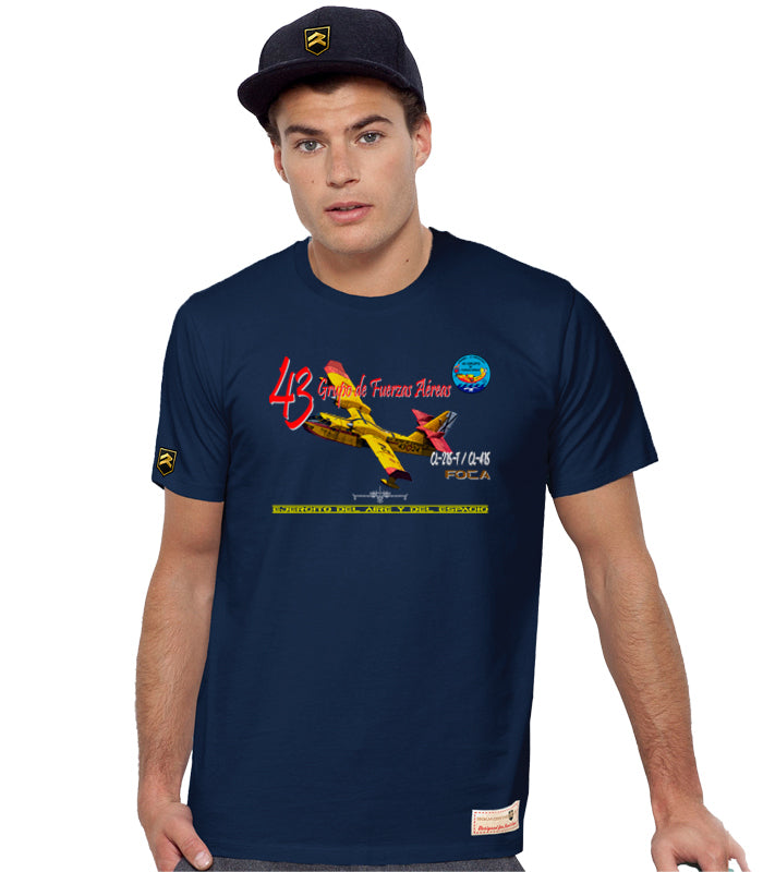 Camiseta Militar Foca 43 Grupo Ejército del Aire azul marino - Extinción incendios CL-215
