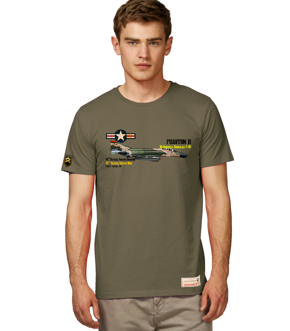 Camiseta Performance F-4 Phantom II 614 SQD USAFE Torrejón caqui - Aviación militar
