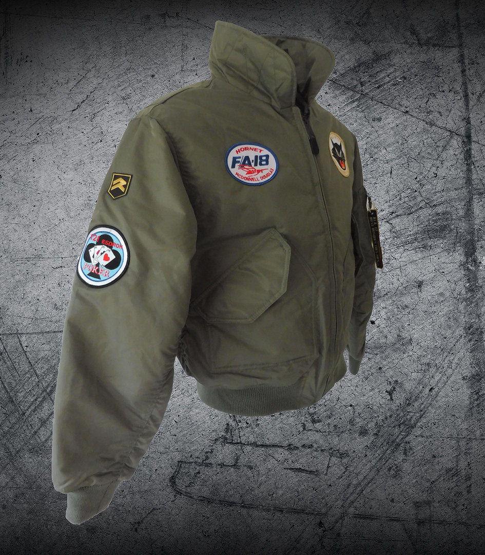 Cazadora de Piloto F-18 ALA 12 CWU verde oliva