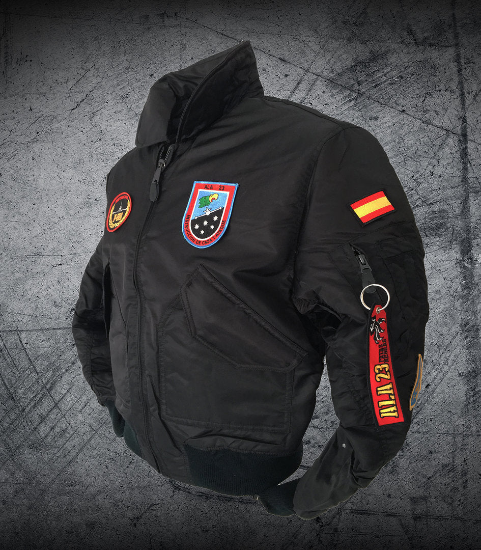 Cazadora piloto instructor F-5M Ala 23 negra CWU-45P - Base Talavera la Real
