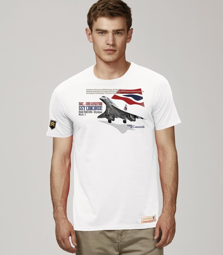 Camiseta Concorde SST British Airways Premium color blanco - Escuadrones®
