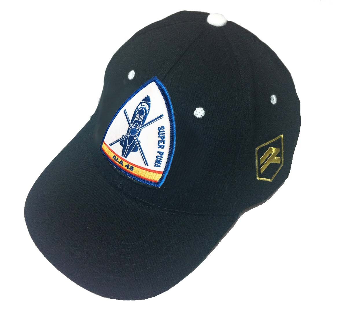 Gorra premium Eurocopter AS 332 Super Puma Ejército del Aire - diseño exclusivo aviación militar española en negro