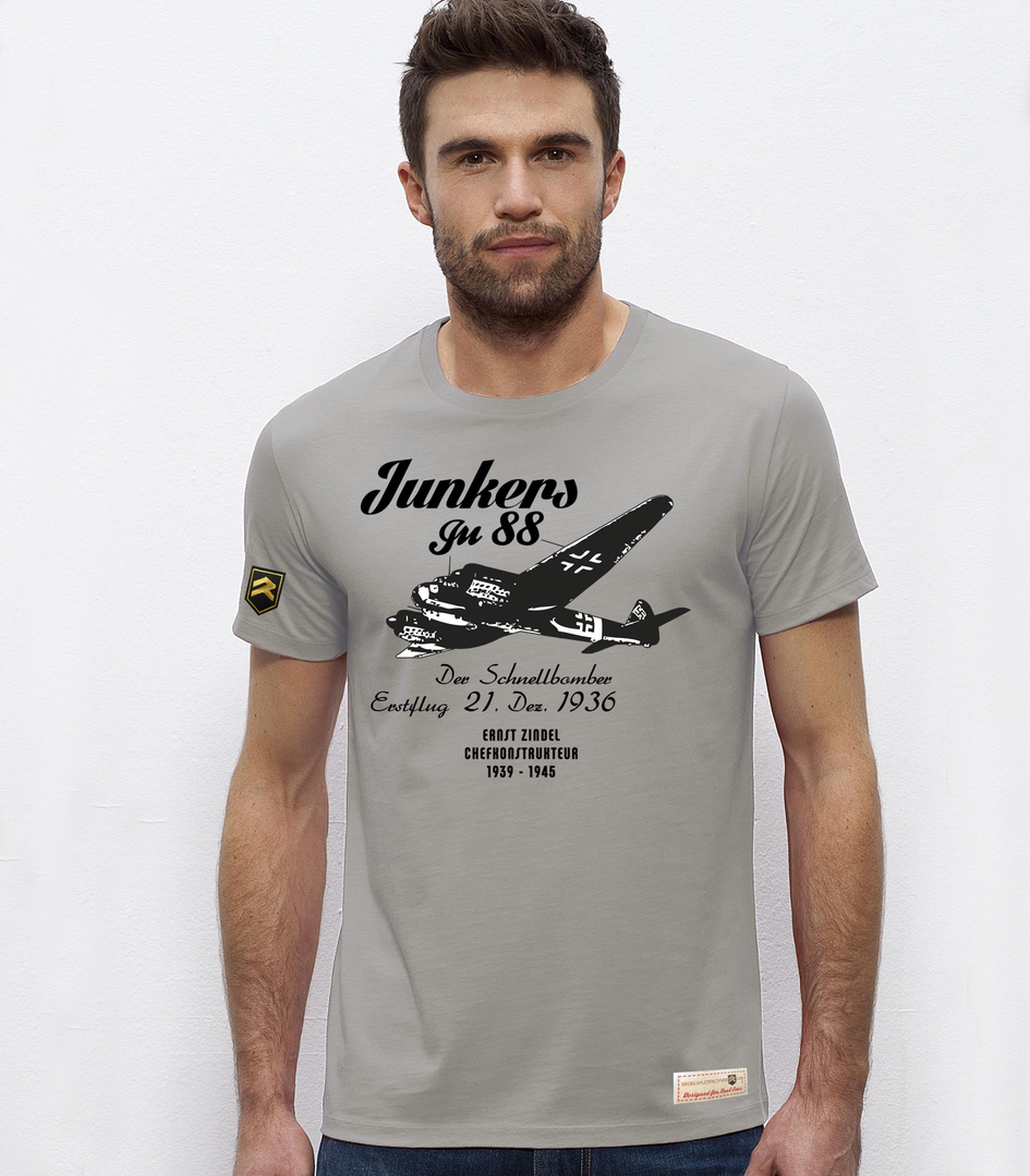 Camiseta Junkers Ju 88 Luftwaffe WWII Premium gris opal - Diseño bombardero versátil Maid of All Work
