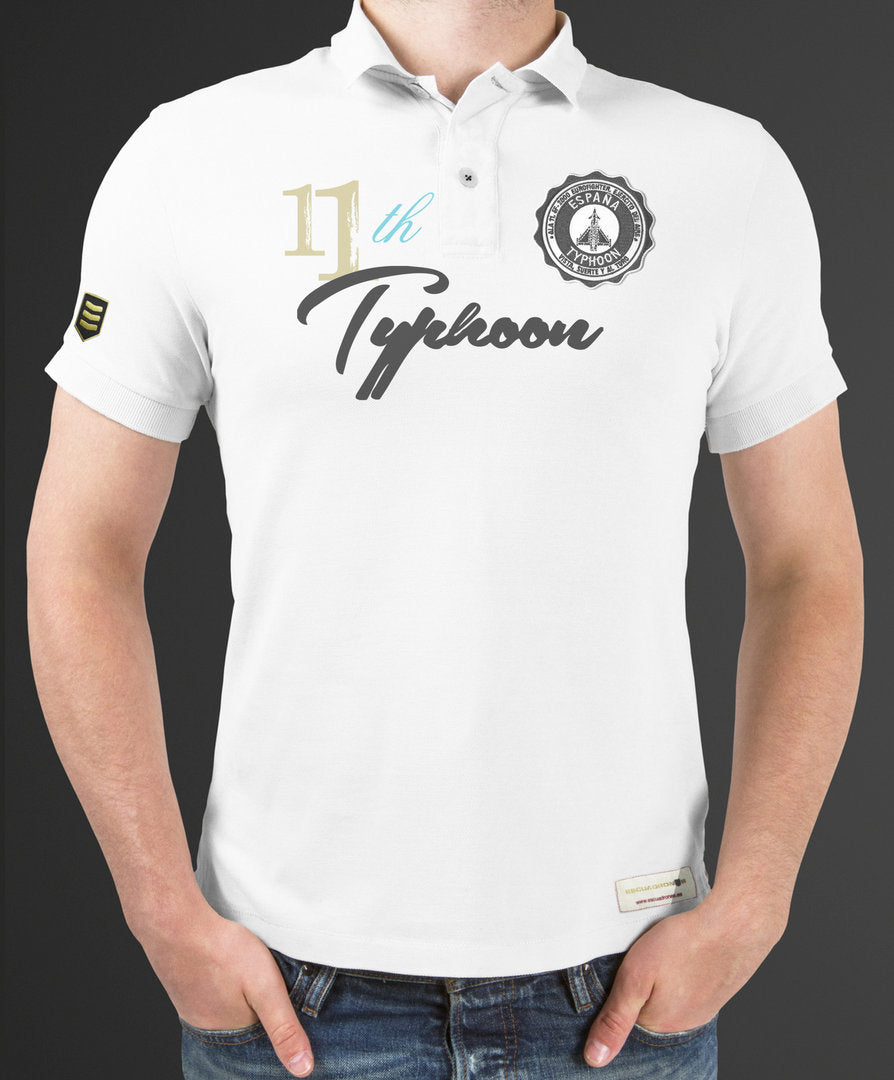 Polo Typhoon Ala 11 color blanco