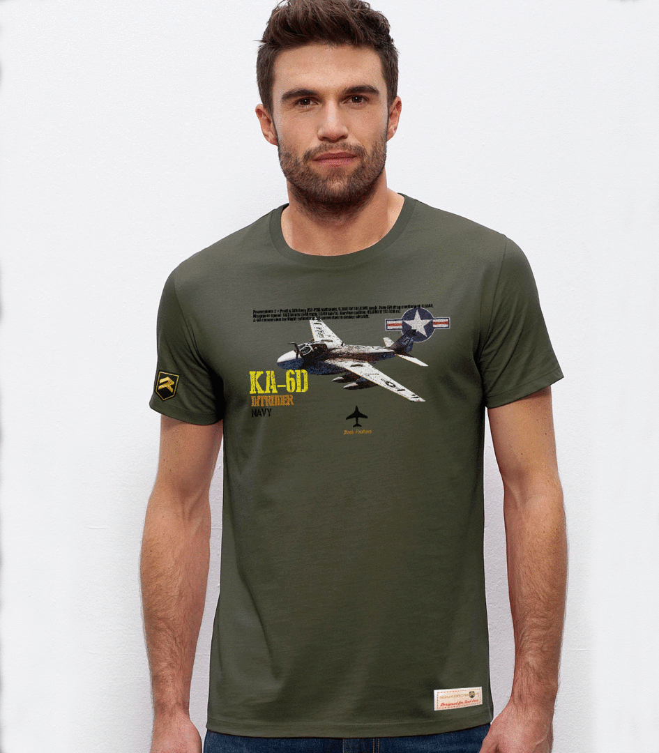 Camiseta PREMIUM KA-6D Intruder Navy - Color Caqui - US Navy
