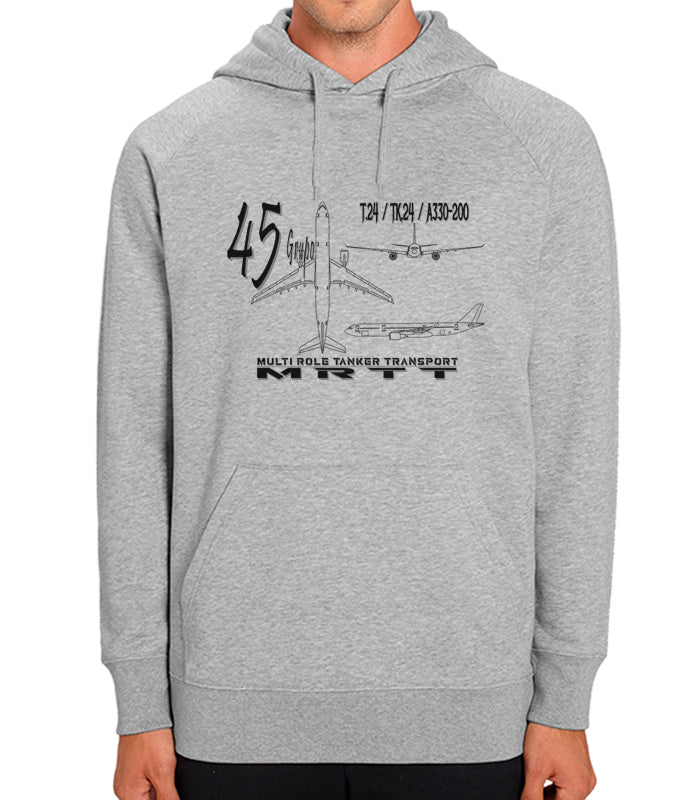 Sudadera Ala 45 A330-200 MRTT Profile gris Ejército del Aire diseño avión cisterna multimisión
