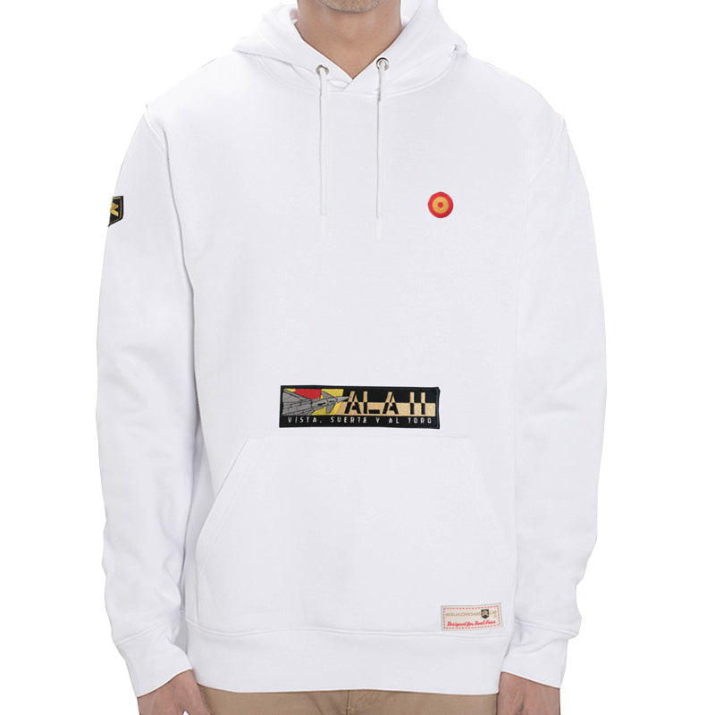 Sudadera blanca Ala 11 España con capucha, diseño aviación militar Ejército del Aire
