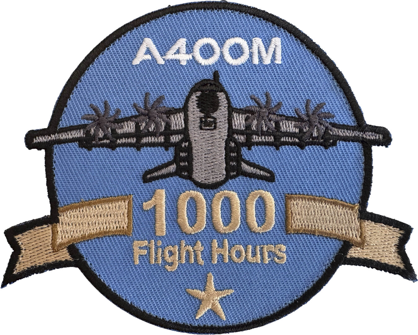 Parche Bordado AIRBUS A400M 1000 Horas Edición Especial | Parche Militar con Velcro*