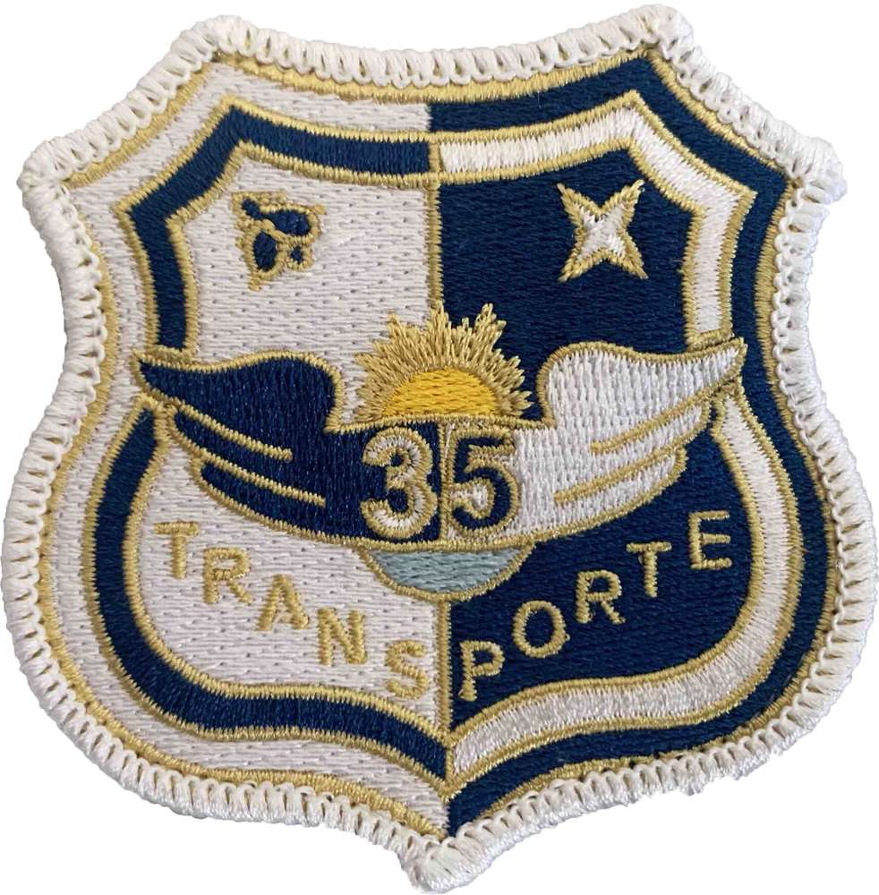 Parche bordado Transporte Ala 35 con velcro