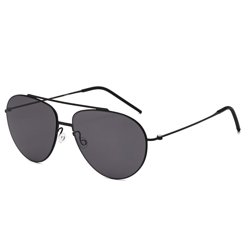 Gafas aviador Hudson negro PilotVisual 61 en negro con doble puente metálico y lentes degradadas
