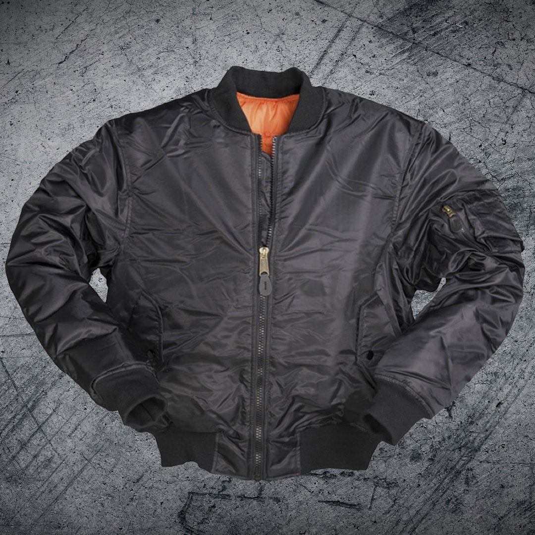 CAZADORA DE PILOTO MA-1 COLOR NEGRO