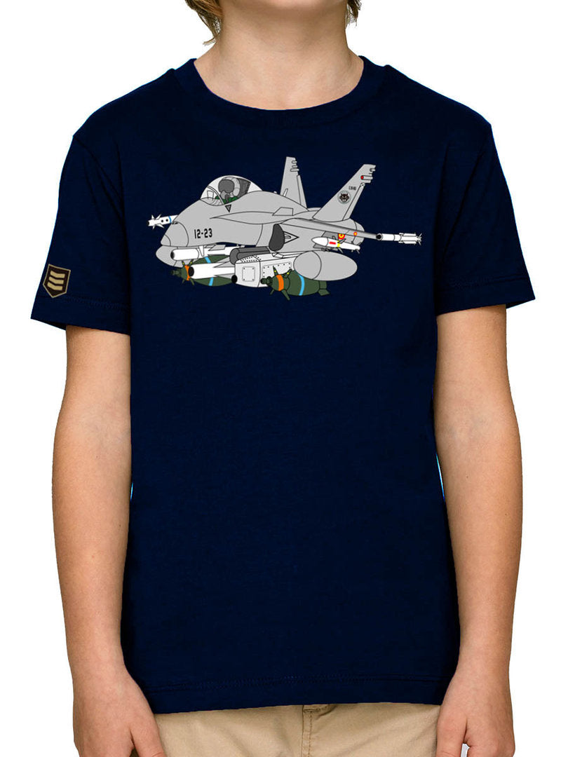 Camiseta infantil Ala 12 EF-18 cómic