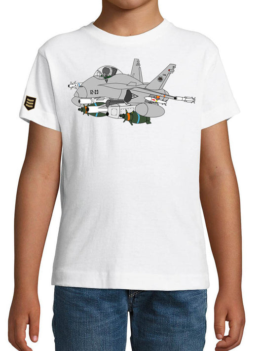 Camiseta infantil Ala 12 EF-18 cómic
