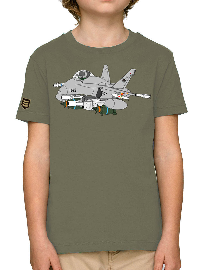 Camiseta infantil Ala 12 EF-18 cómic