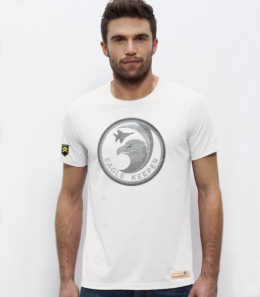 Camiseta Eagle Keeper F-15 premium blanca - Mecánicos caza superioridad aérea USAF
