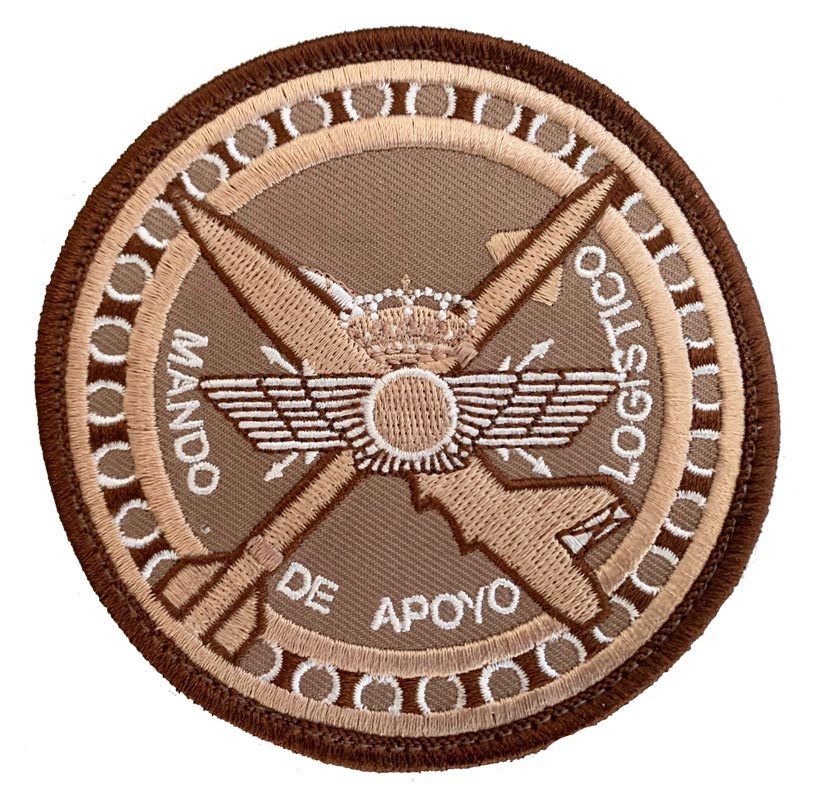 Parche bordado escudo MALOG árido de 8,5cm con velcro - Mando de Apoyo Logístico Ejército del Aire
