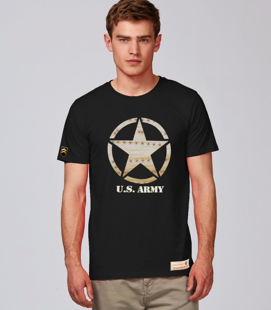 Camiseta militar U.S. ARMY WWII Premium caqui - Diseño ejército estadounidense Segunda Guerra Mundial
