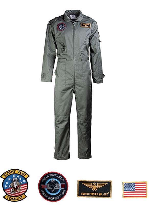 Mono de vuelo Oliva KIDS con parches TOP GUN