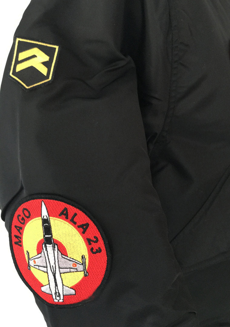 Cazadora de piloto instructor F-5M ALA 23 negra