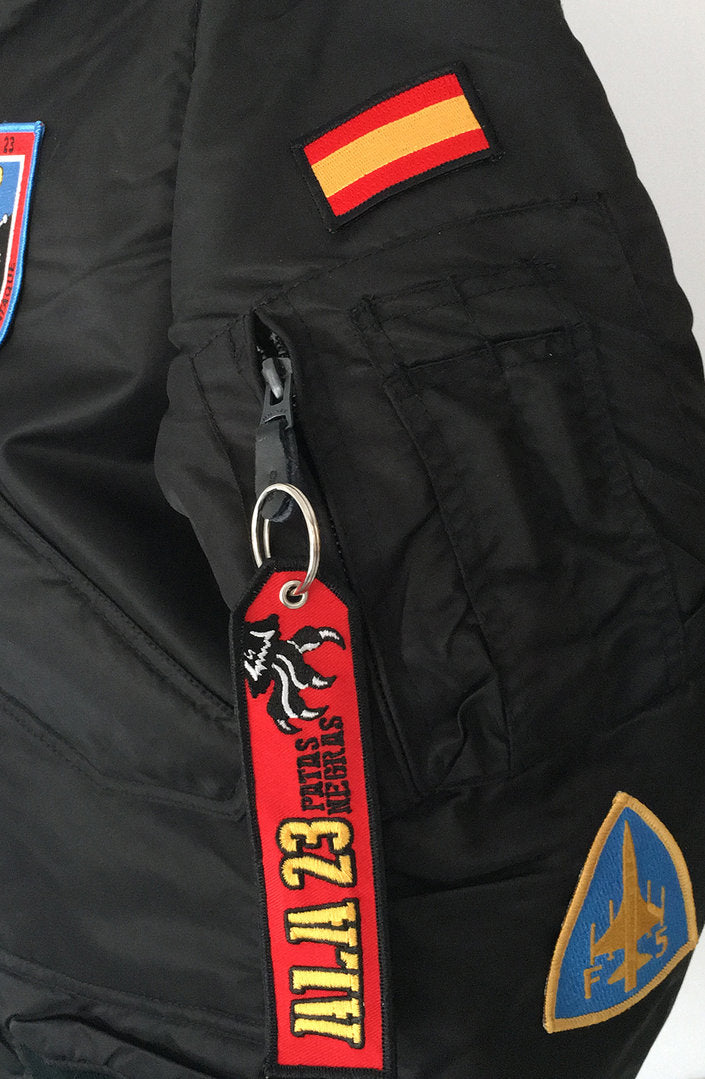 Cazadora de piloto instructor F-5M ALA 23 negra