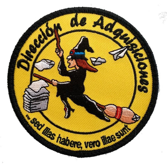 Parche bordado MALOG DAD. Dirección de Adquisiciones, con velcro.