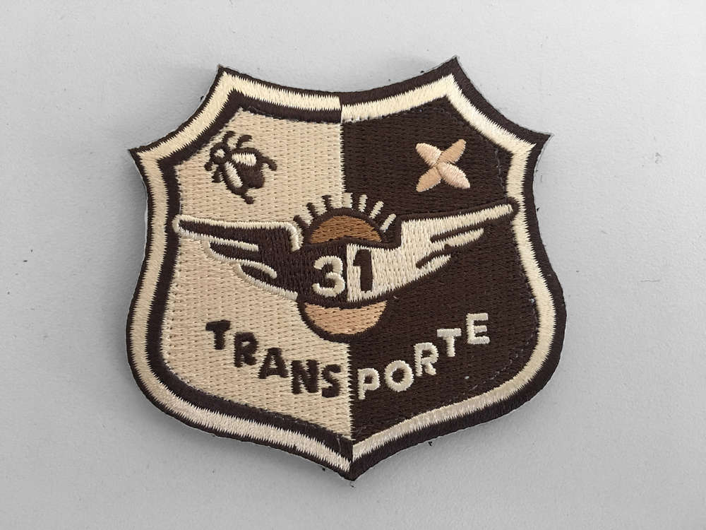 arche bordado del Ala 31 de Transporte Árido del Ejército del Aire español con velcro, medidas 7x6,5cm, alta calidad