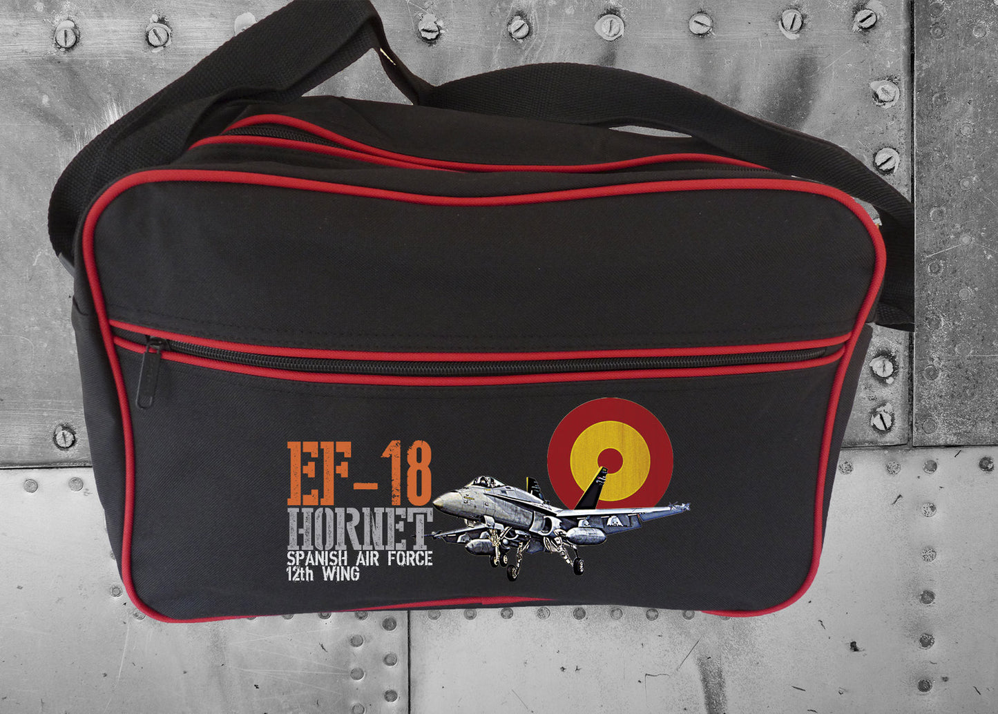 Asas y bandolera retro bag EF-18 Hornet Ala 12 ajustable en negro